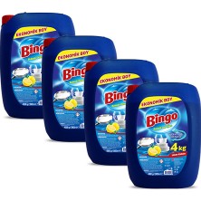 Bingo Bulaşık Sıvısı 4 Kg - 4'lü Set Limon Kokusuyla Yerli Üretim Etkili Temizlik
