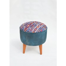 Kilim Co. Lucy Ahşap Ayaklı Puf
