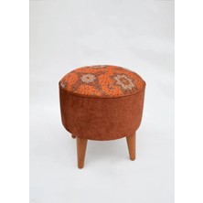 Kilim Co. Lucy Ahşap Ayaklı Puf