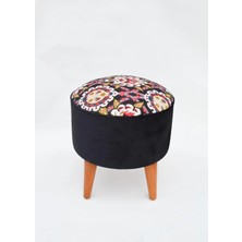 Kilim Co. Lucy Ahşap Ayaklı Puf