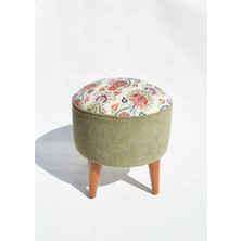 Kilim Co. Lucy Ahşap Ayaklı Puf
