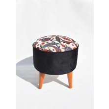 Kilim Co. Lucy Ahşap Ayaklı Puf