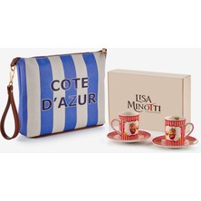 Chiara Alessi Cote D'azur Clutch & Portföy Çantalı 2'li Türk Kahvesi Fincan Seti 110 ml
