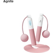 Agnite Elektronik Sayaçlı Çelik Atlama Ipi, Pembe