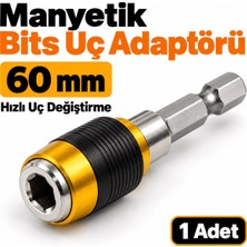 Trendhane 60 mm Manyetik Bits Uç Tutucu Adaptör – Hızlı Uç Değiştirme Aparatı, 1 Adet