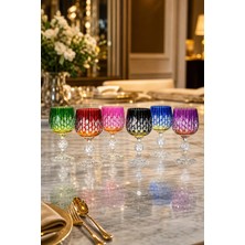 Kristal Market El Yapımı Bohemia Kristal Neon Damla Kahve Yanı Su Bardağı