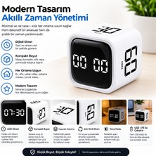 Hephaistoss LED Dijital Timer Zamanlayıcı Masa Saati Alarm Saat Elektronik Saat Gece Modlu USB Destekli Kompakt Tasarım