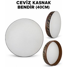 İstanbul Müzik Tedarik Ceviz Kasnak Sentetik Deri Bendir 40 cm – Kılıf ve Alyan Hediyeli