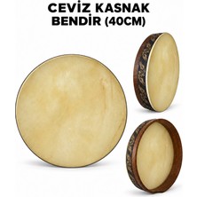 İstanbul Müzik Tedarik Ceviz Kasnak Hayvan Derili Bendir 40 cm – Kılıf ve Alyan Hediyeli