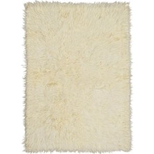 Kilim Co. Krem Renk Konya Tülü Halısı, El Dokuma Doğal Yün 140X210 cm (2.94 M²)