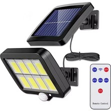 Go İthalat 160 LED Solar Güneş Enerjili Bahçe Aydınlatması 5 Metre Kablolu Kumandalı Sensörlü Dış Mekan Lambası