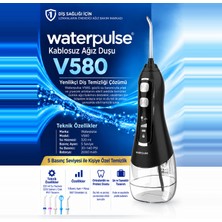 Waterpulse Kablosuz Pro V580 Water Flosser 320ml Taşınabilir Diş/Protez Bakım Ve Ağız Duşu Siyah