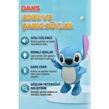 Farbu Oyuncak Dans Eden Şarkı Söyleyen Stich 18 cm LED Işıklı Sesli Harketli Kollar ve Kafaya Sahip Oyuncak Figür