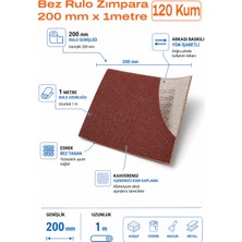Azimli 120 Kum Bez Rulo Zımpara 200 mm x 1 Metre Esnek Bez Taban Ahşap Metal