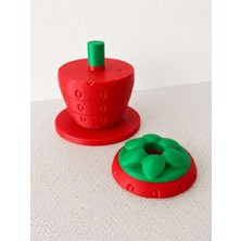 Birsence 3D Baskı Çilek Şeklinde Sayı Sıralama Kulesi - Numaralı Halka Bindirme Oyuncağı, Ince Motor Beceri Seti