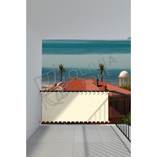 Balkon Demiri için Bağcıklı veya Kuşgözü Kapsül Halkalı Krem Korkuluk Brandası