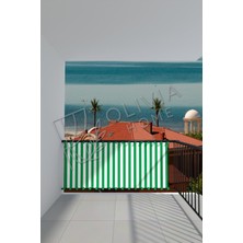 Balkon Demiri için Bağcıklı veya Kuşgözü Kapsül Halkalı Yeşil - Beyaz Korkuluk Brandası