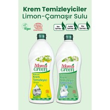 Mom's Green 2'li Set Bitkisel Krem Temizleyici Mutfak Limon Bitkisel Krem Temizleyici Banyo - Çamaşır Sulu