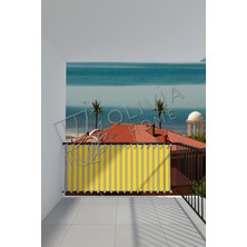 Balkon Demiri için Bağcıklı veya Kuşgözü Kapsül Halkalı Sarı - Gri Korkuluk Brandası