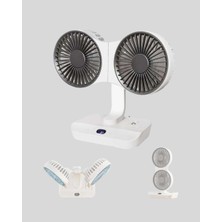 Birsence Çift Başlıklı Masaüstü Fan 720° Dönme Gece Lambası ile