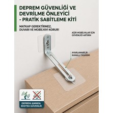 ePhase 2 SET Büyük Boy Ayarlanabilir Deprem Güvenliği Kendinden Yapışkanlı 6X14CM Mobilya Eşya Dolap Sabitleme Aparatı