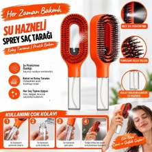 MidasTech Buffer Su Hazneli Spreyli Saç Fırçası, Oval Başlıklı Yuvarlatılmış Uçlu Tarama Dişleri,