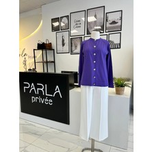 Sentez Arkası Lastikli Kısa Geniş Paça Pantolon
