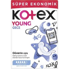 3 Adet Kotex Young Hijyenik Ped Gece Süper Ekonomik 16'lı