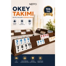 Neffo Büyük Boy Plastik Istaka Melamin Taş Okey Takımı