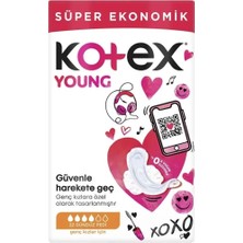 5 Adet Kotex Young Hijyenik Ped Gündüz Süper Ekonomik 22'li