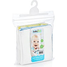 3 Adet Babyjem Penye Ağız Bezi Beyaz 20X20 cm 10'lu