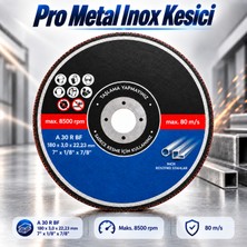 Badem10 180X3,0X22,23 mm Profesyonel Inox Kesme Diski Paslanmaz Çelik Metal Profil Boru Sac Kesici 8500 Rpm