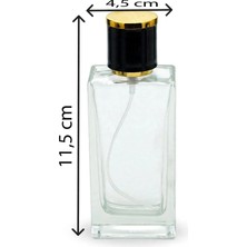 Parfüm Şişesi 50 ml 3 Adet Şeffaf Dikdörtgen Model Kolay Kapama
