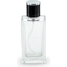 Parfüm Şişesi 50 ml 2 Adet Şeffaf Dikdörtgen Model