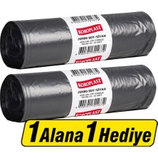 4 Adet Koroplast Ağır Sanayi Çöp Torbası Jumbo Boy 80 cm x 110 cm Siyah 10'lu Paket - 1 Alana 1 Hediye