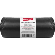 5 Adet Koroplast Endüstriyel Çöp Torbası Konteyner Boy 120 cm x 150 cm Siyah 10'lu Paket