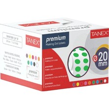 3 Adet Tanex 20 mm Nokta Etiketi Yeşil 1 Rulo 2500'LÜ