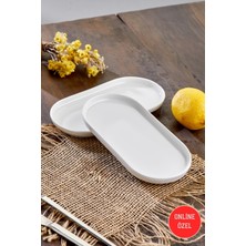 Cooker 2'li 18 cm Lyon Porselen Kayık Tabak CKR4834