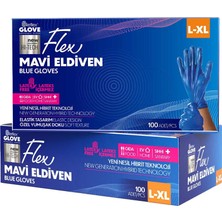 Flex Tpe Hibrit Eldiven Large-Xlarge Mavi 100'LÜ
