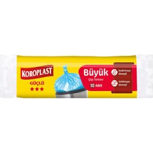 2 Adet Koroplast Çöp Torbası Büyük Boy 65 cm x 80 cm Mavi 10'lu Paket