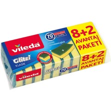 2 Adet Vileda Yeşil Düz Sünger 8+2 Li Eko Paket