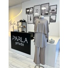 Orhan Store Pelerinli Desenli Pantolon Takım