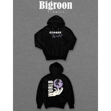 BUMETA Escape World Dünyadan Kaçış Sweatshirt Unisex Kapüşonlu Hoodie