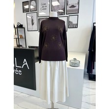 Nuss Çiçek Işlemeli Triko Tunik
