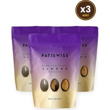 Patiswiss Bitter Çikolata Kaplı Badem Draje 80G x 3 Adet