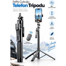 Blic K29 215 cm Ultra Uzun Bluetooth Kumandalı Selfie Çubuğu Tripod – Çift Telefon Tutuculu, Selfie Işıklı, 1/4" Kamera Bağlantılı