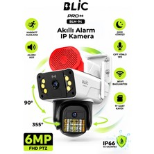Blic Pro++ Blm-94 6 Mp Çift Lensli Wi-Fi Ptz Dış Mekân Ip Güvenlik Kamerası Beyaz, IP66, Sirenli ve Gece Görüşlü