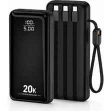 Hepu HP-AP09 20.000 Mah 22.5W Hızlı Şarj Powerbank Entegre Kablolu Dijital Göstergeli