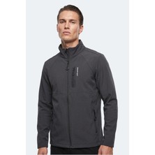 Slazenger Crımson I Erkek Içi Polarlı Rüzgar ve Su Geçirmez Softshell Koyu Gri Mont & Kaban