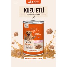 Merry Yetişkin Köpekler Için Kuzulu Parça Etli Konserve Yaş Köpek Maması 400 G - 3 Adet